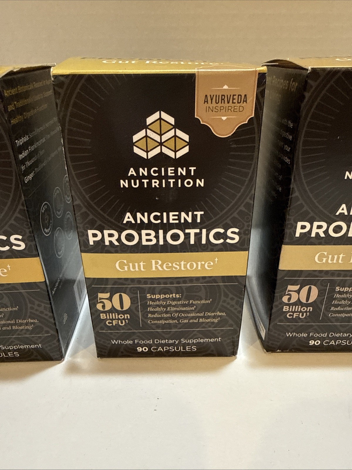 (4) Ancient Nutrition Probiotics Gut Restore Digestive 90 Capsules EXP 02/2026