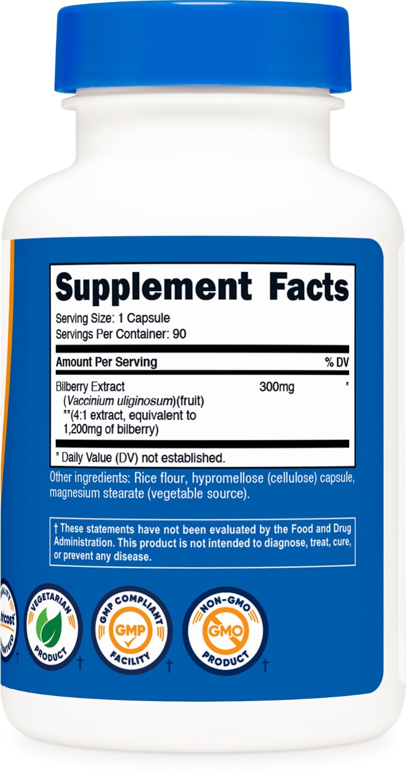 Nutricost Bilberry Capsules 1200mg Equivalent (90 Vegetarian Capsules)