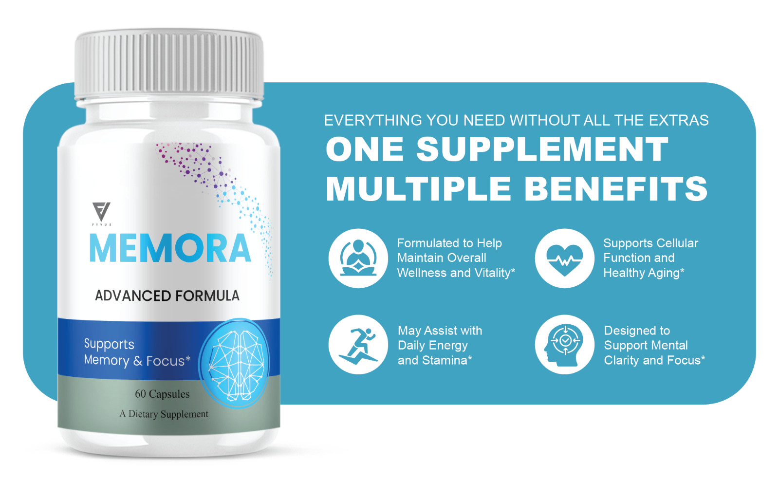 (3 Pack) Memora Memory & Focus, Mem Ora Advanced Supplement (180 Capsules)