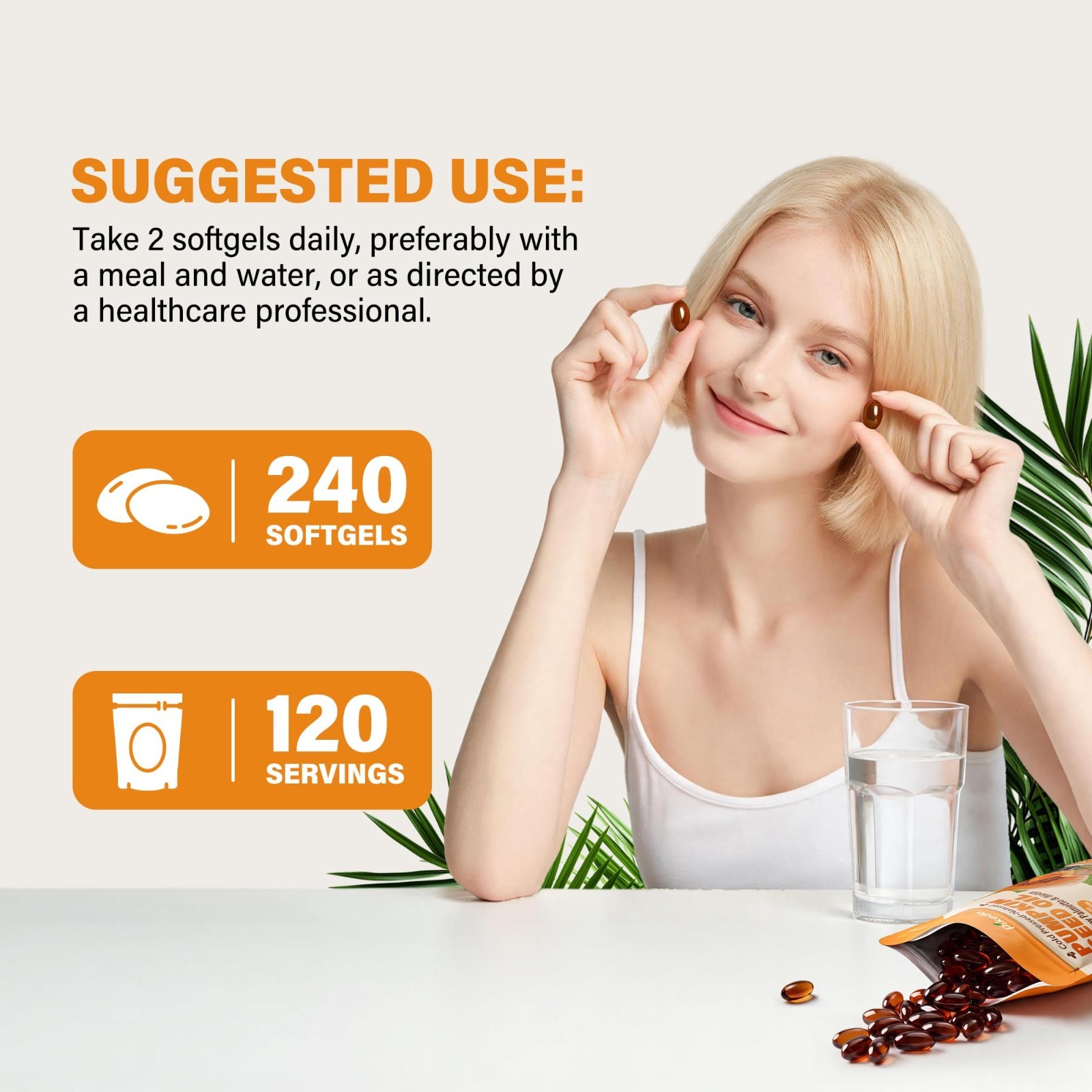 Pumpkin Seed Oil & Saw Palmetto 3800mg, 240 Softgels – Hair Growth & Prostate Su