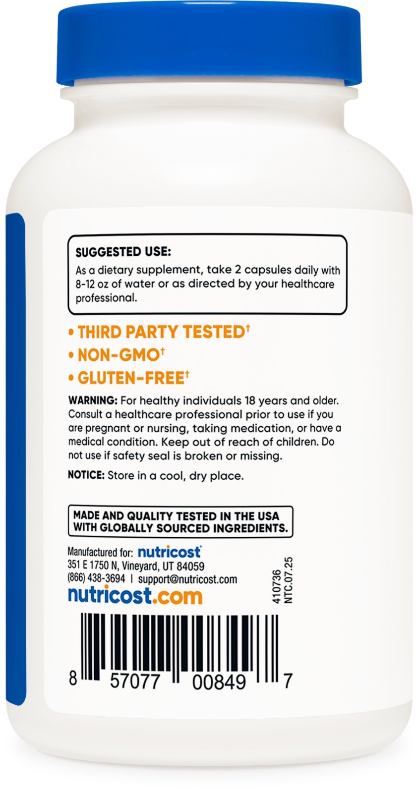 Nutricost L-Citrulline 500mg, 120 Capsules – Gluten Free & Non-GMO