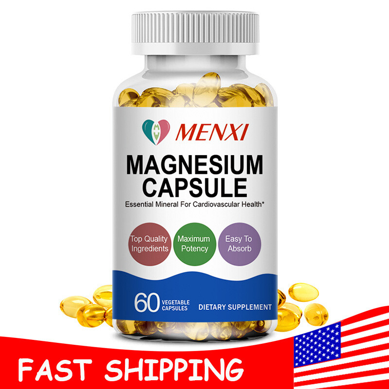 MENXI Magnesium Capsules – Muscle Relaxant & Sleep Quality Enhancr 60PCS