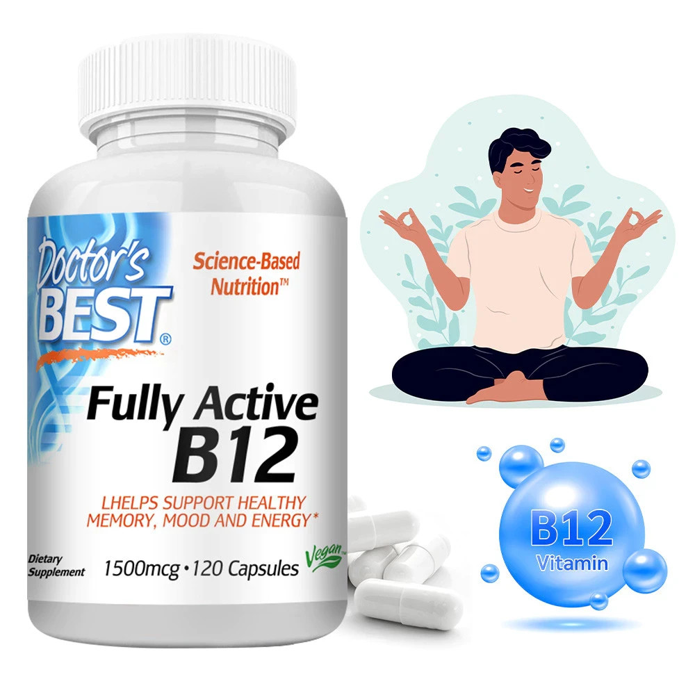 Doctors Best Fully Active B12 Methylcobalamin Energy Memory Focus 60 Veg Caps