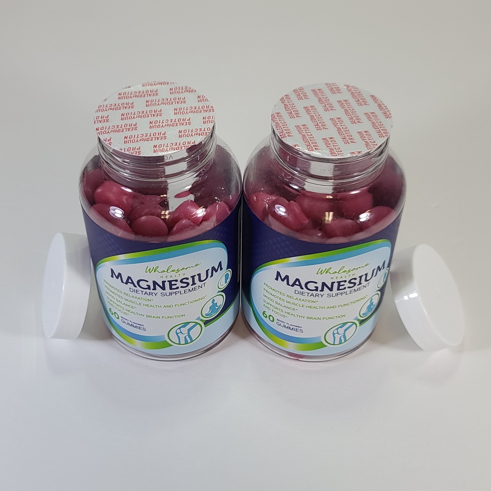 2x Wholesome Health Magnesium Berry Flavor Brain & Focus 60 Gummies EXP 11/2026