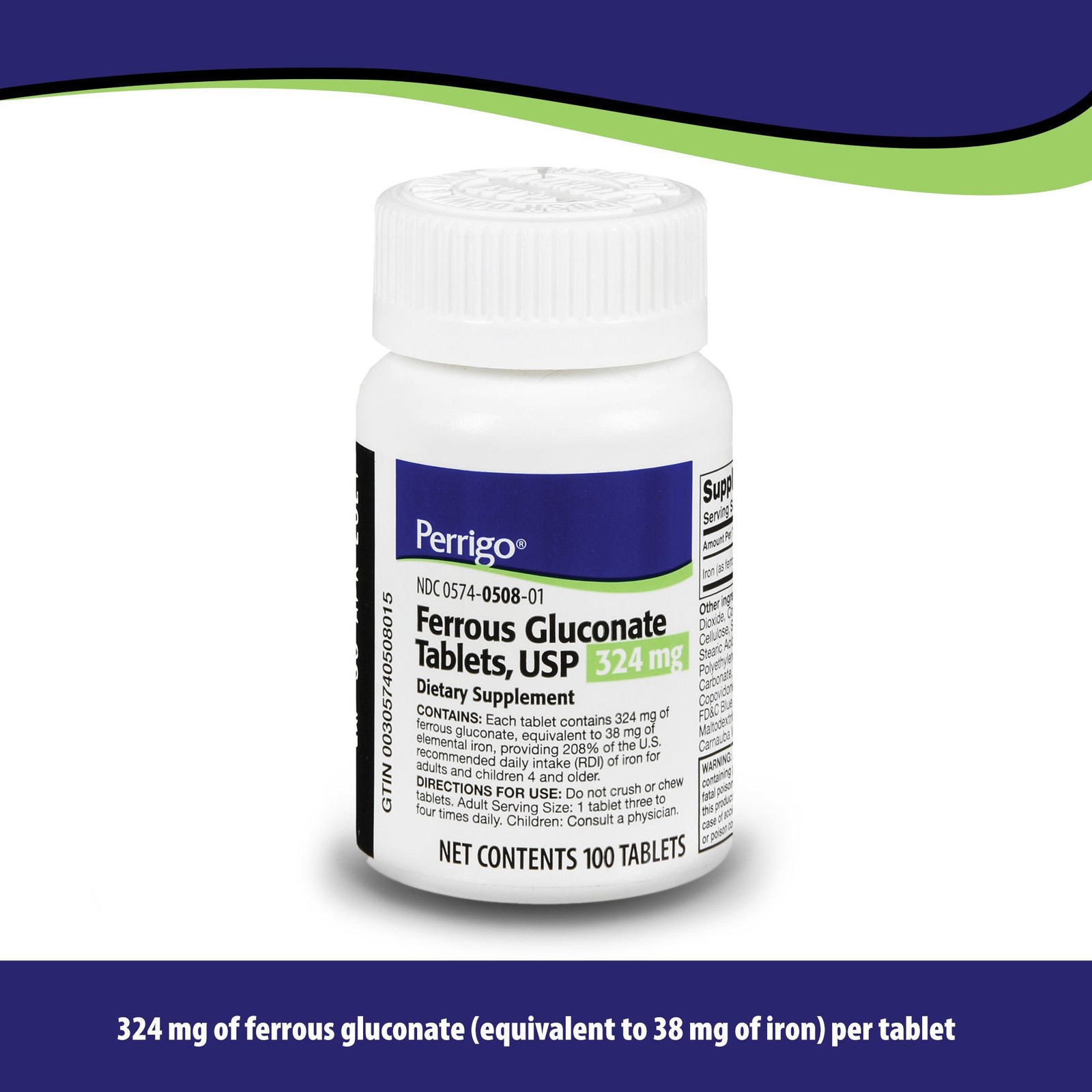 Perrigo Iron Tablet 00574050801 1 Bottle 100 per Bottle