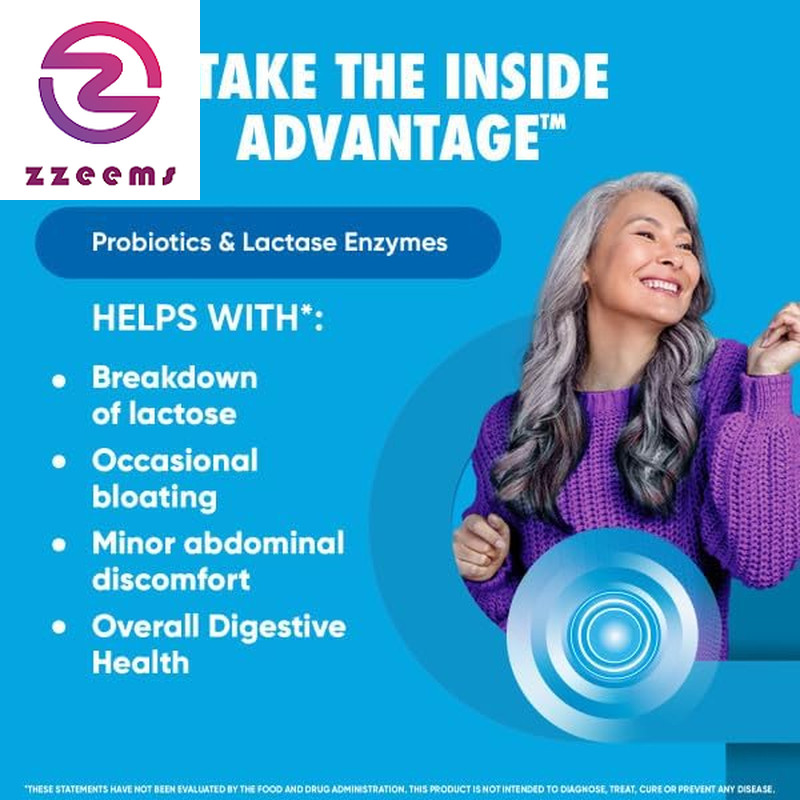 Probiotics + Lactase Digestive Enzymes for Digestive Health, Daily Probiotics fo