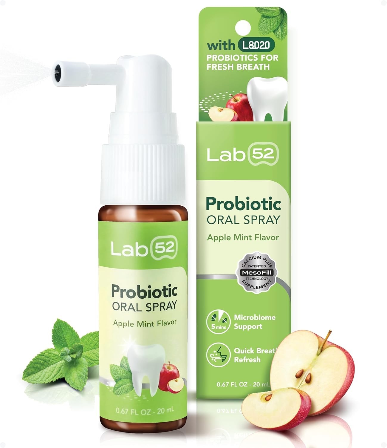 Breath Freshener Spray, L8020 Probiotic Oral Mist for Gum Sugar-Free, Alcohol-Fr