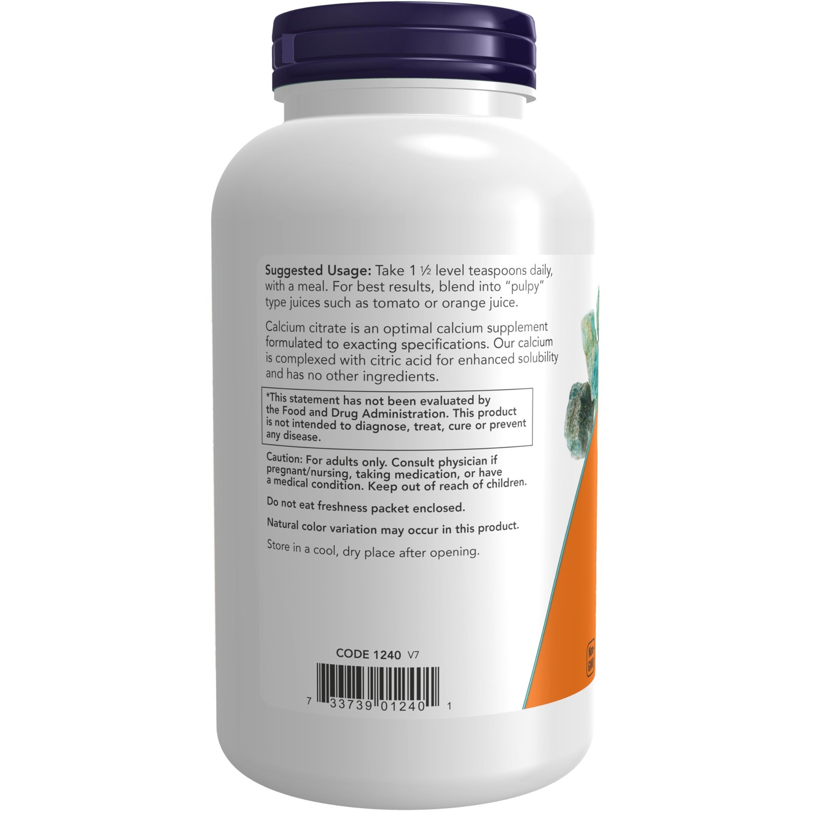 NOW Foods Supplements, Calcium Citrate Powder, 8 Ounce (Pack of 1), Off White