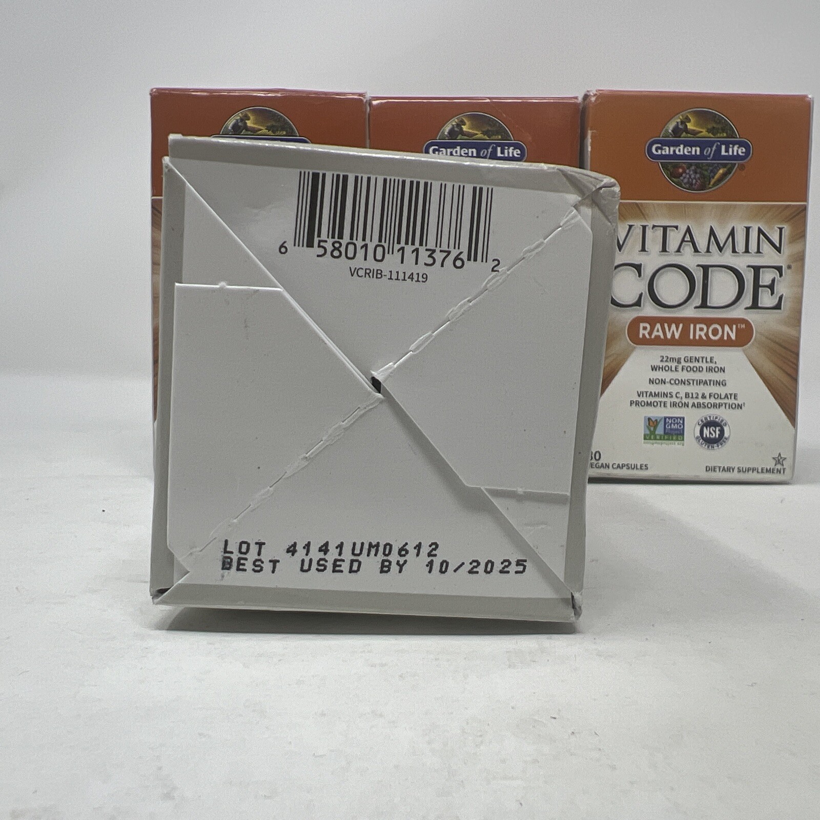 4 ~ Garden of Life Vitamin Code RAW Iron ~ 120 Capsules ~ 10/2025