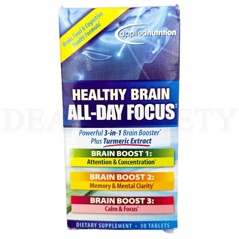 Applied Nutrition Healthy Brain All-Day Focus 50 Tablets Lot of 3