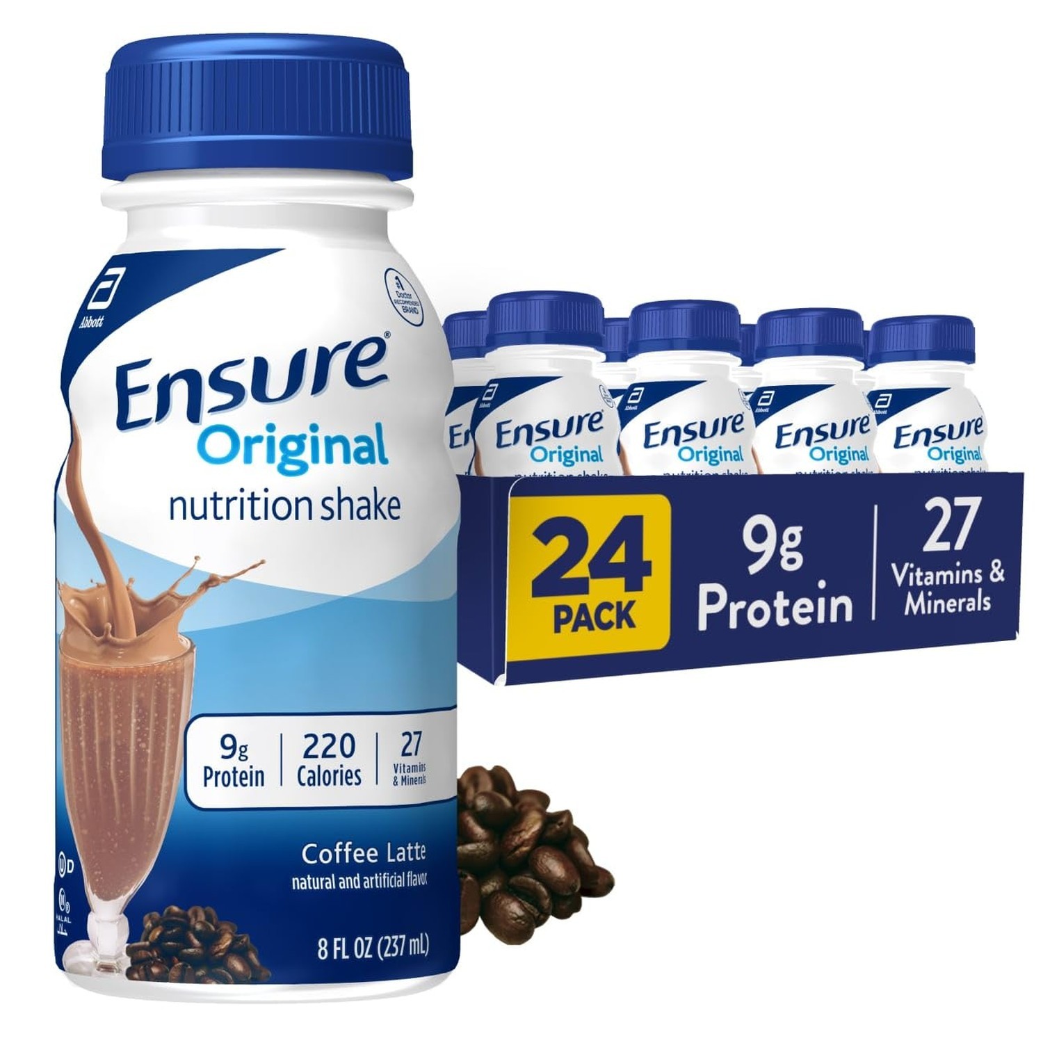 Ensure Original Coffee Latte Nutrition Shake Small Meal Replacement 8oz Pack