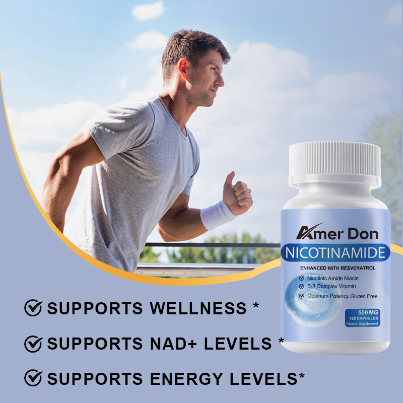 Nicotinamide Resveratrol 500MG, Natural Anti-aging NAD Supplement 120 Capsules