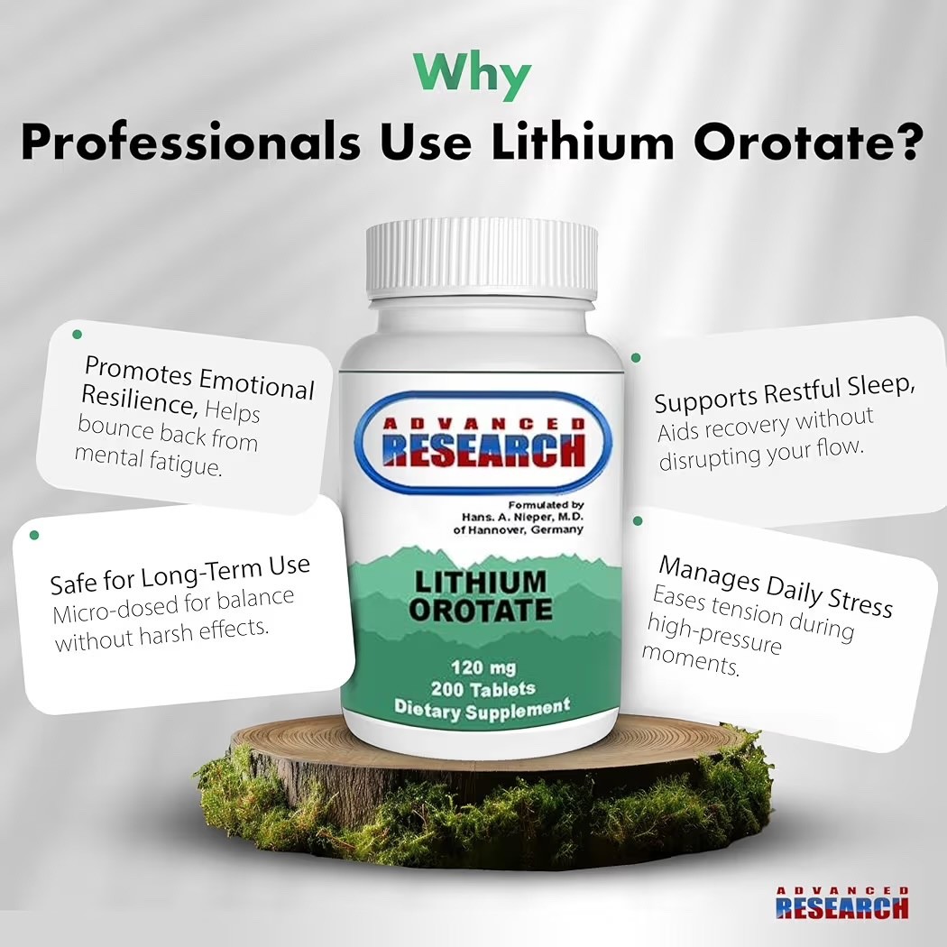 NCI Advanced Research Dr. Hans Nieper Lithium Orotate Tablets, 120 mg, 200 Count