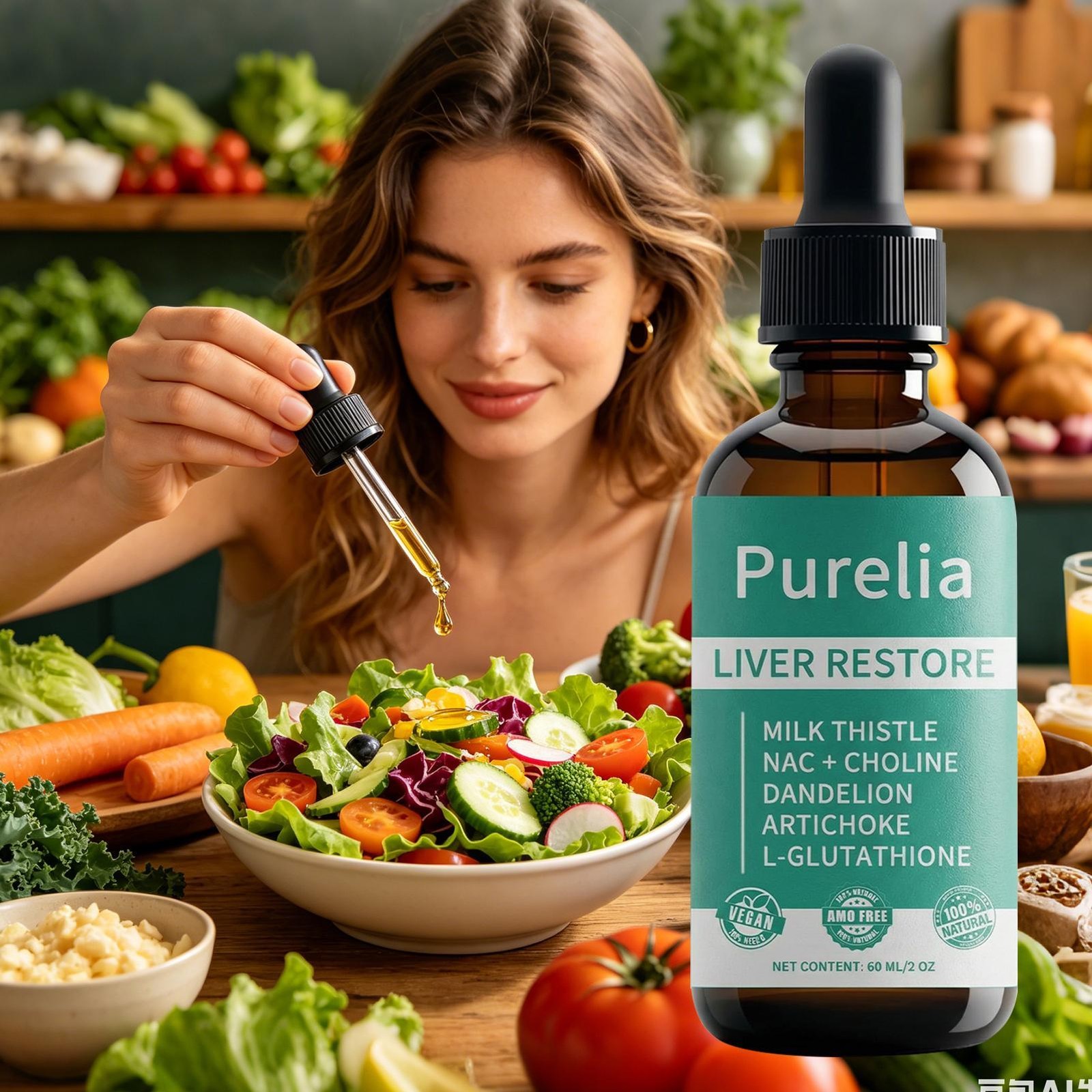 Purelia Liver Restore, Complete Liver Support Supplement formulated with Milk Th
