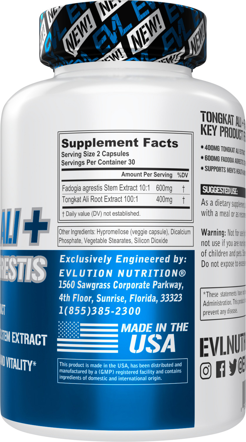 Evlution Nutrition Tongkat + Fadogia Agrestis – Men’s Vitality – 30 Servings