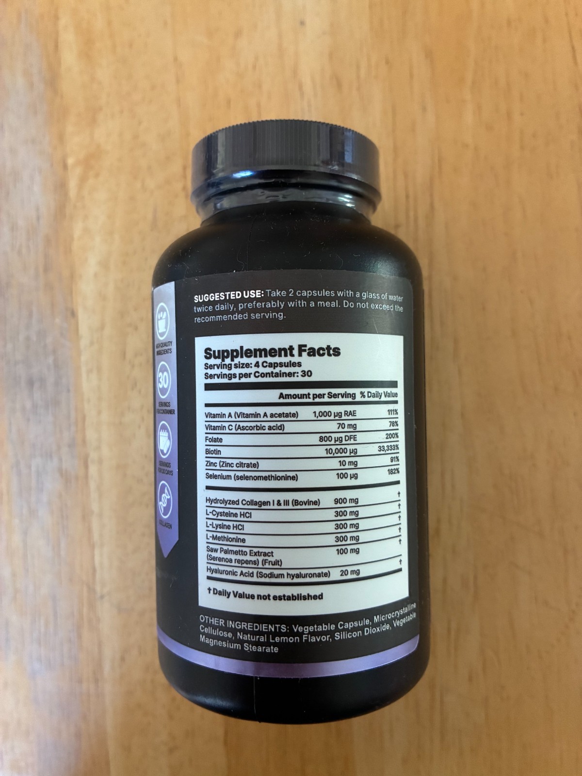 BLife Womens Hair Growth Supplement 1 Month Supply 120 caps Vitamin Complex