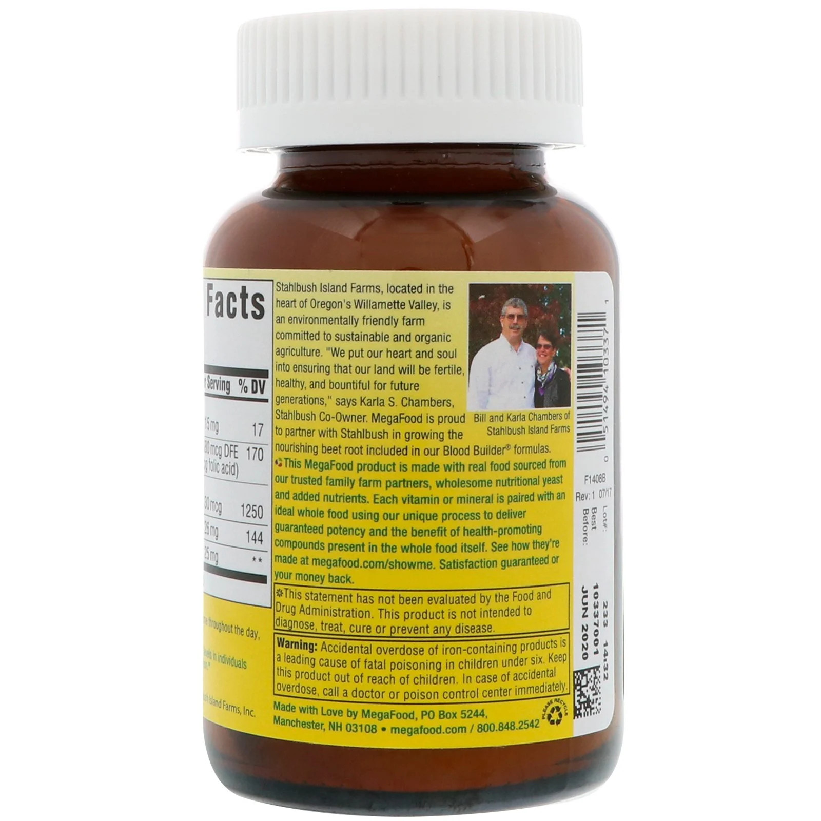 MegaFood Blood Builder Minis 60 Tablets Dairy-Free, Gluten-Free, Kosher, NSF