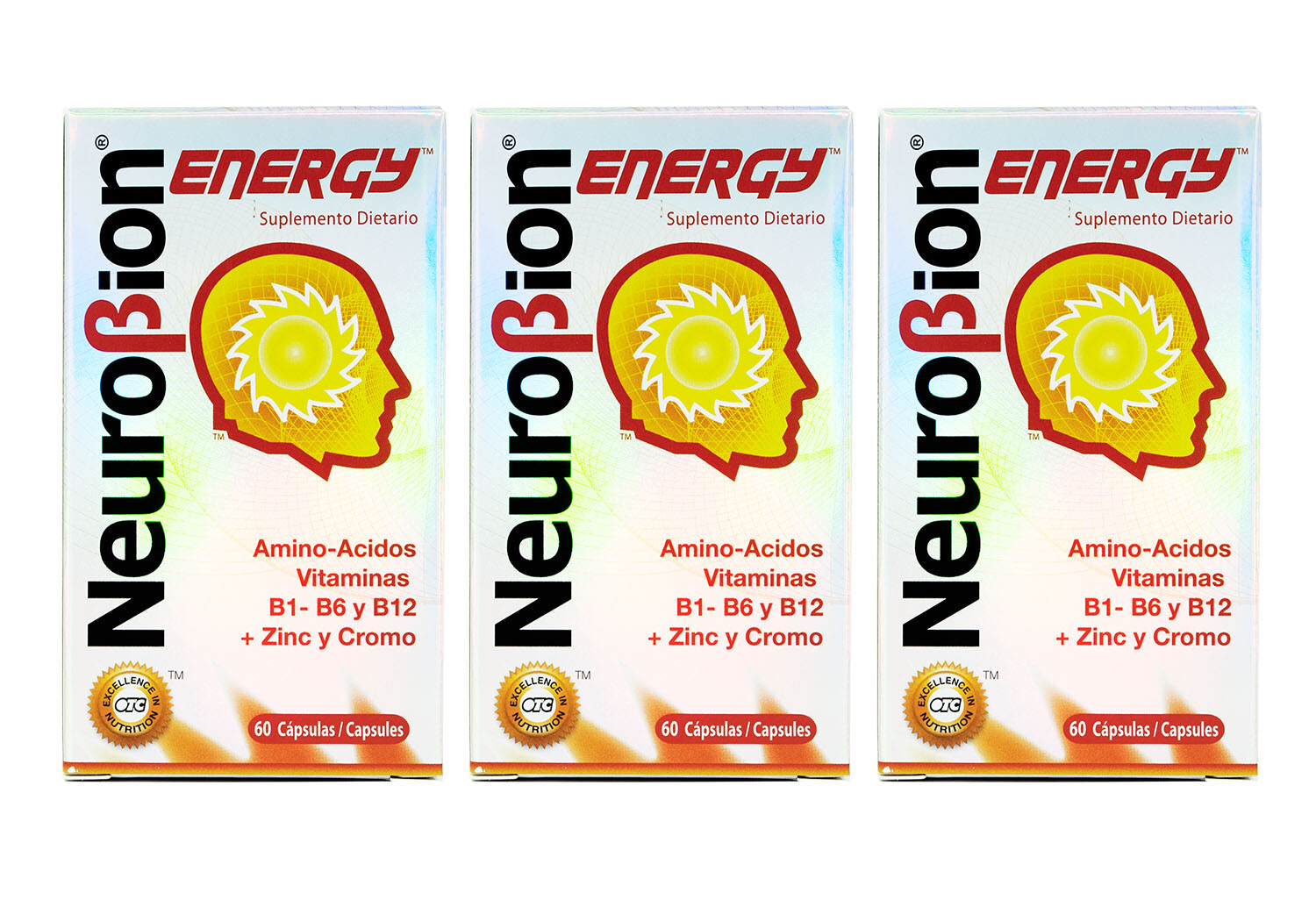 Neurobion Energy -Amino Acids, B Vitamins and Zinc, 60 Caps, 3 BOXES Exp 09/2026