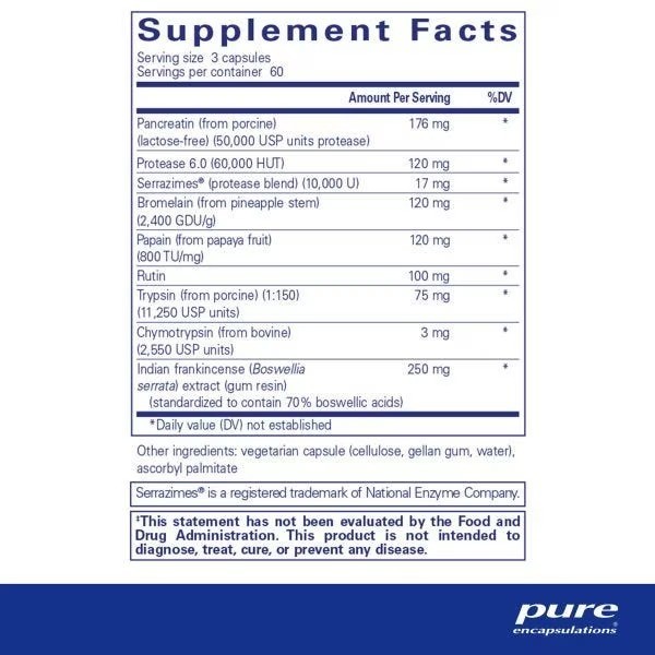 Pure Encapsulations Systemic Enzyme Complex 180 Capsules Exp 2028+ – New/Sealed