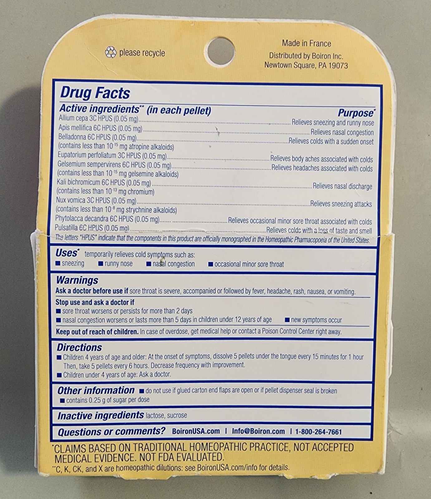 Boiron Coldcalm Kids Meltaway Pellets – 2 Tubes 160 Pellets total, Exp 07/2028