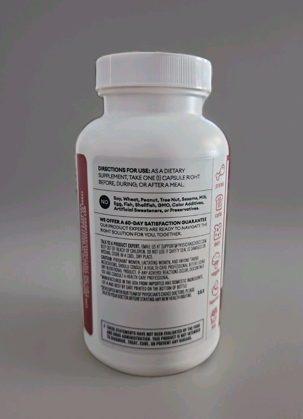 NEW Physician’s CHOICE Digestive Enzymes 180 Count Exp 4/27 Sealed