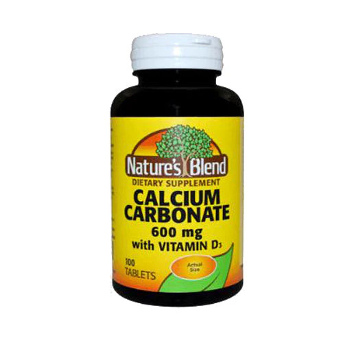 Nature’s Blend, Calcium Carbonate With Vitamin D3, 600 mg (400IU), 100 Tabs