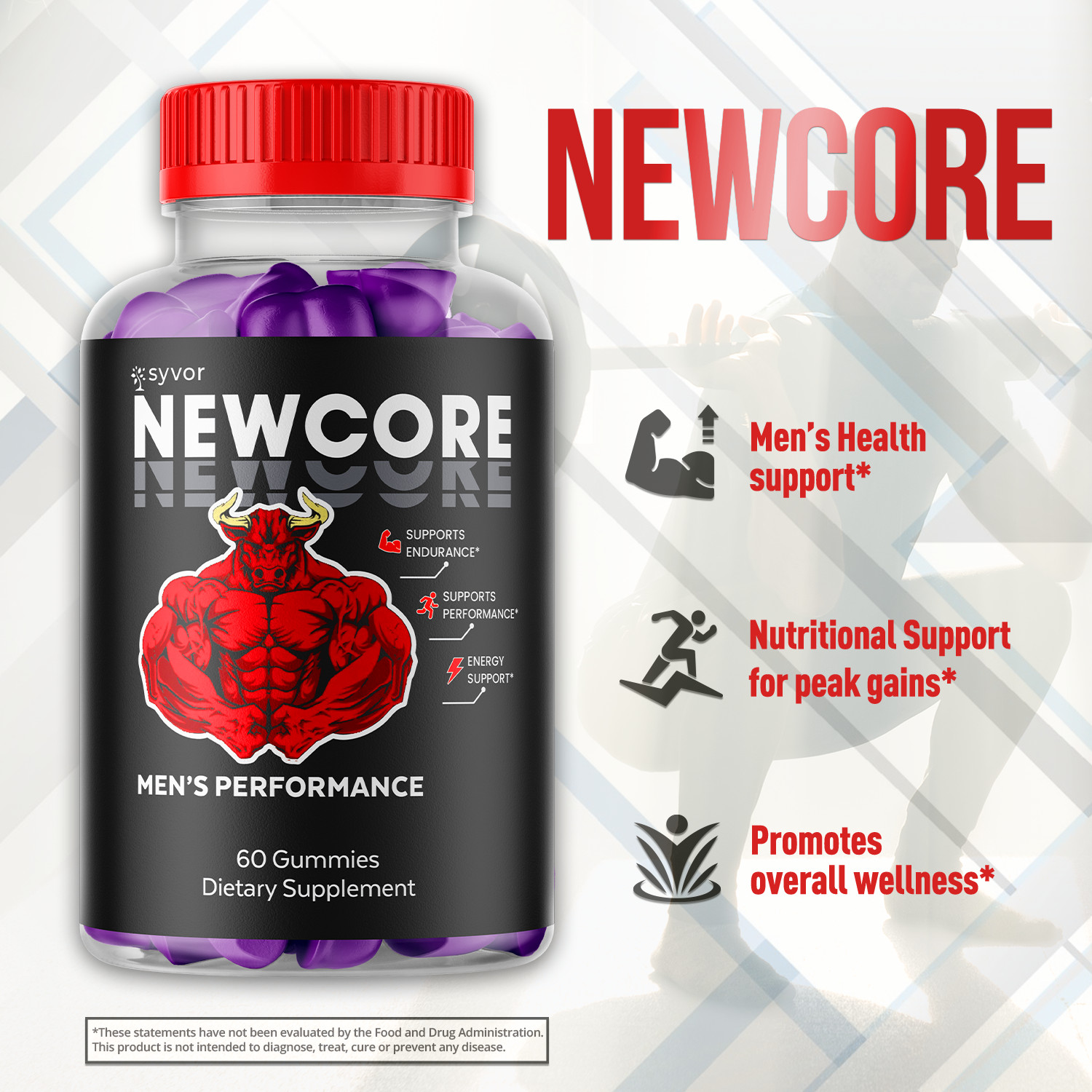 (5 Pack) Newcore for Men Advanced Formula NewCore Vitamin Supplement 300 Gummies