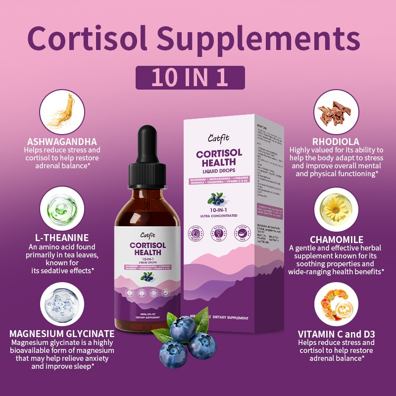 Cortisol Supplements for Women & Men, 60ml Cortisol Detox Manager Reducer