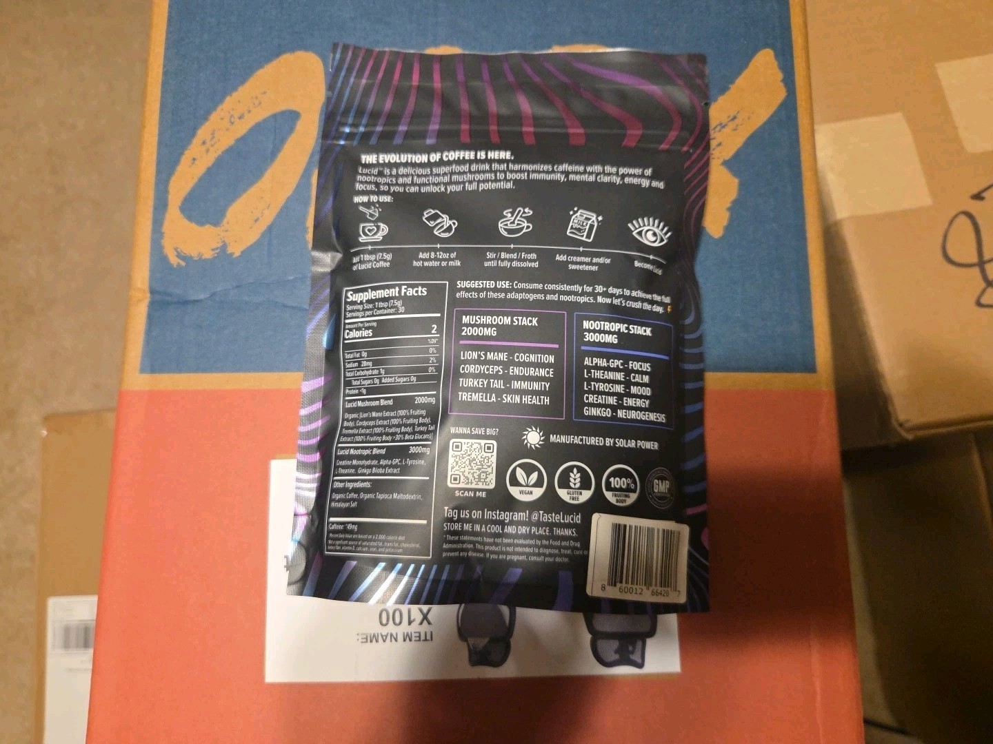 NEW & SEALED – LUCID SUPER COFFEE Nootropics + Mushrooms – 7.94 oz EXP. 07/2026