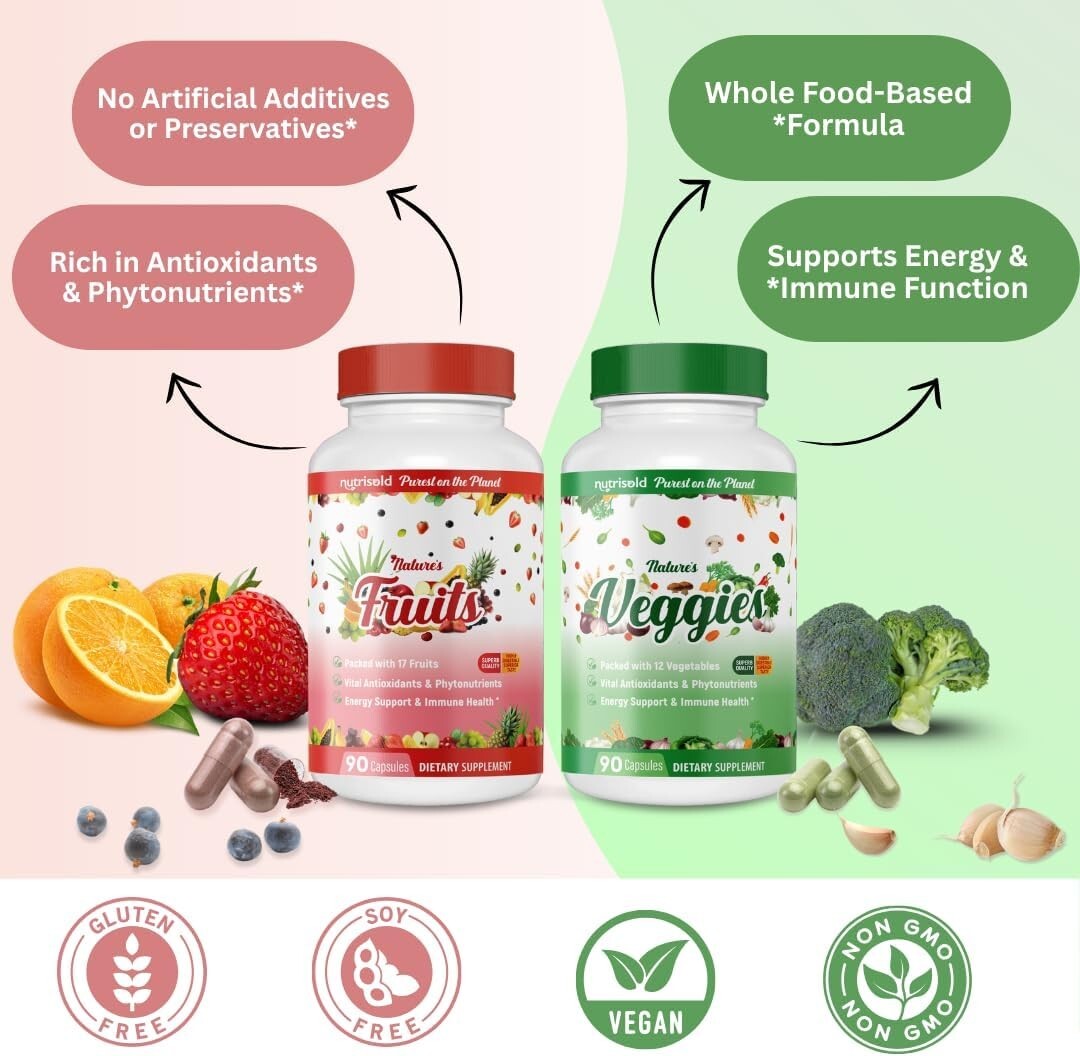 Whole Food Fruits & Vegetables Supplement – Superfood Blend for Energy…05/2028