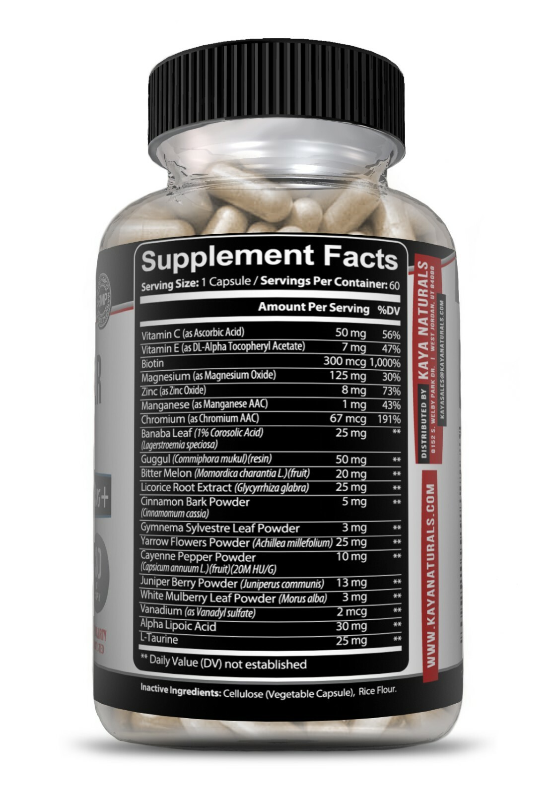 (2 Pack) BLOOD SUGAR SUPPORT Alpha Lipoic Acid & Cinnamon 20 Herbs 60 Capsules