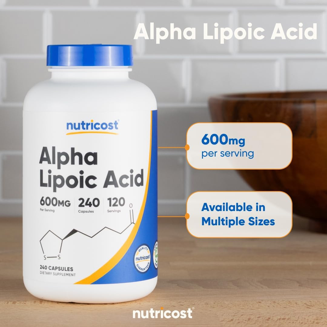 Alpha Lipoic Acid 600Mg per Serving, 240 Capsules – Gluten Free, Vegetarian Cap