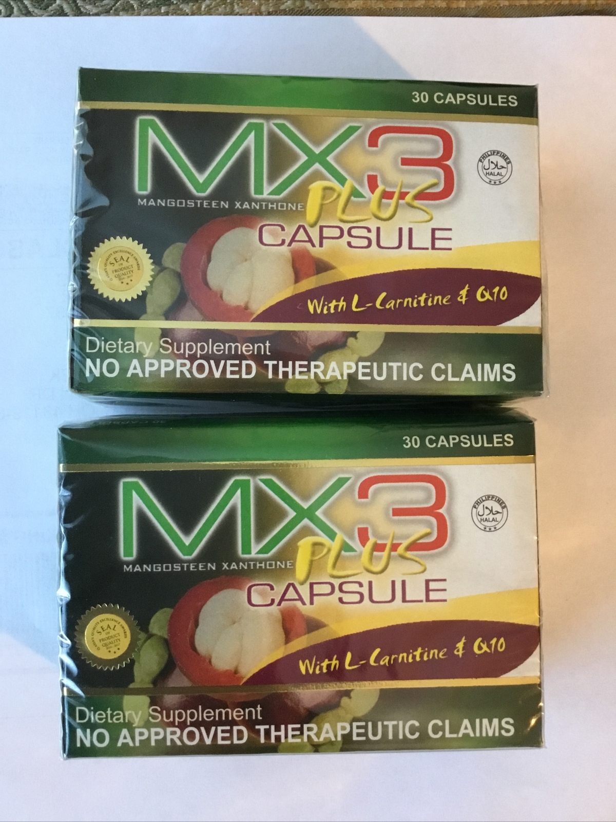 2 BOXES OF MX3 PLUS With L-CARNITINE & Q10, 30 CAPSULES EACH BOX