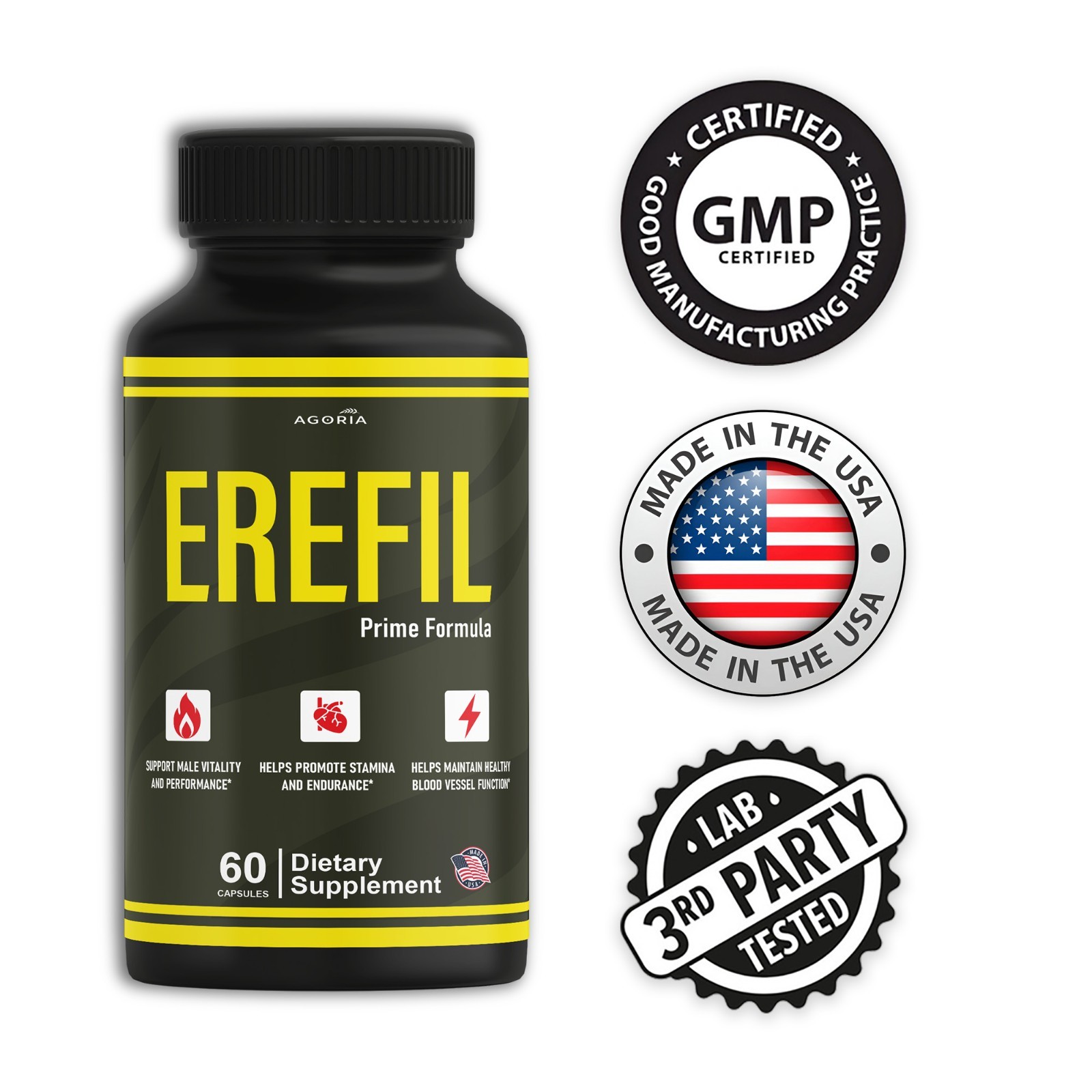 (1 Pack) Erefil Advanced Male Health Support Vitamin Supplement Ere Fil Capsules