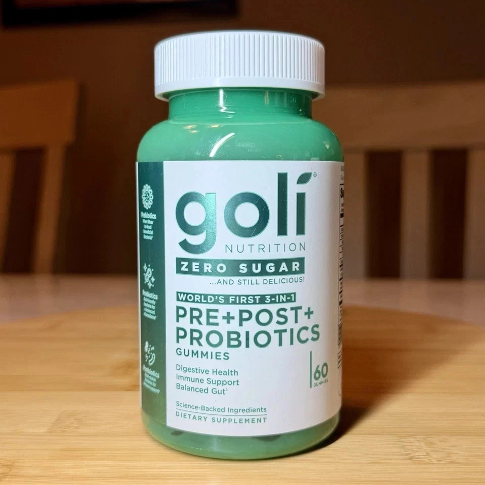 3 PACK Goli Zero Sugar ACV+,Pre+Post+Probiotics, and Ashwagandha+ Gummies Bundle