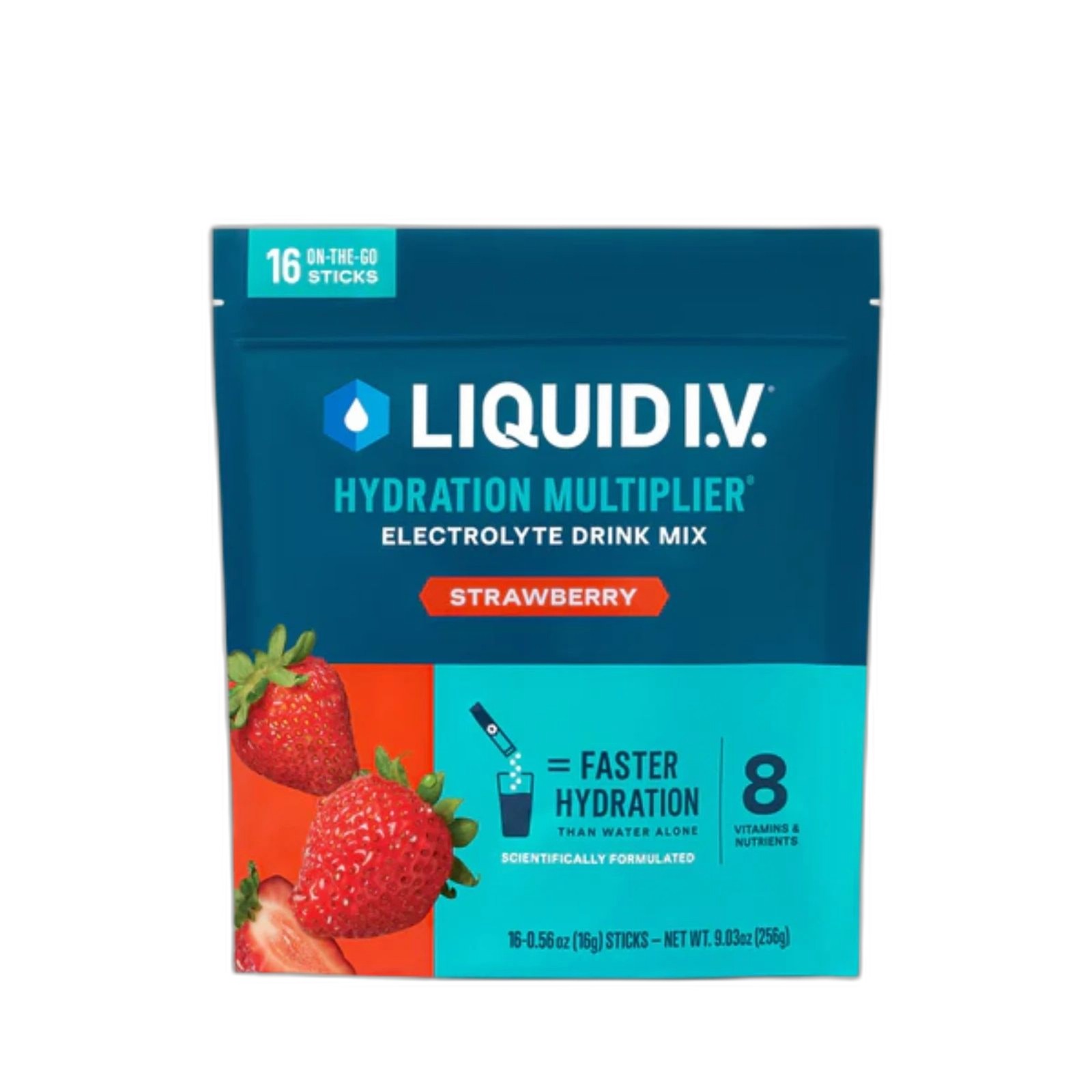 Liquid I.V. Hydration Multiplier Electrolyte Strawberry 16 x3 = 48 packs total