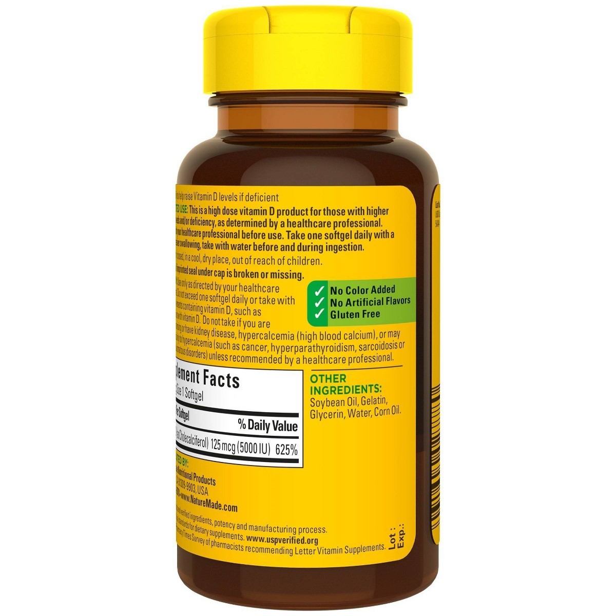 Nature Made Extra Strength Vitamin D3 5000 IU (125 mcg) – 180ct