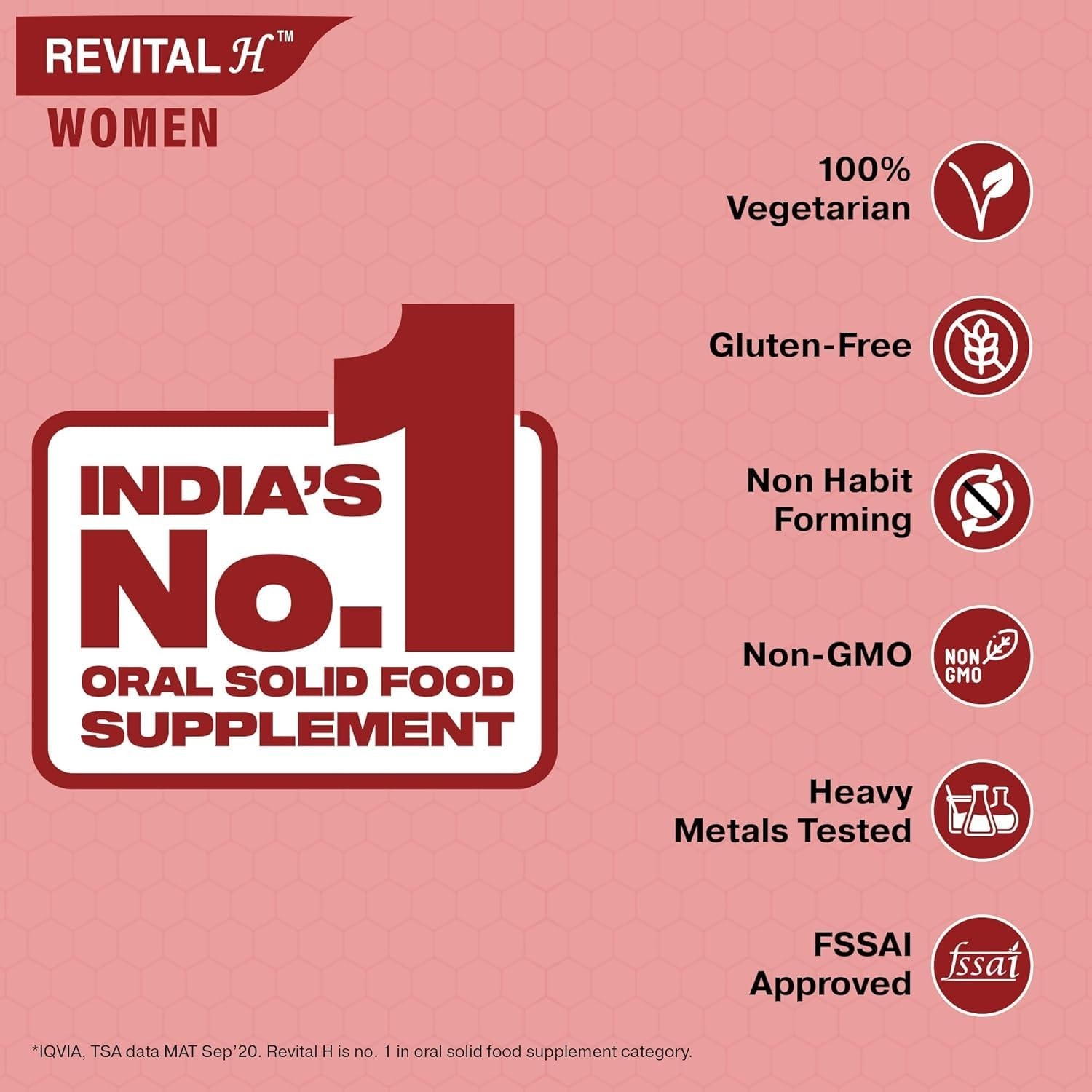 Revital H Women Daily Health Supplement 30 Capsules, free shipping