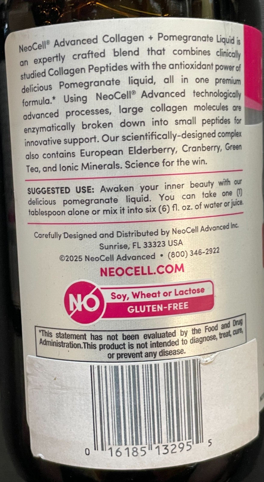 2 Bottles NeoCell 16oz Collagen Pomegranate Liquid Collagen Types 1 & 3 EXP 3/27