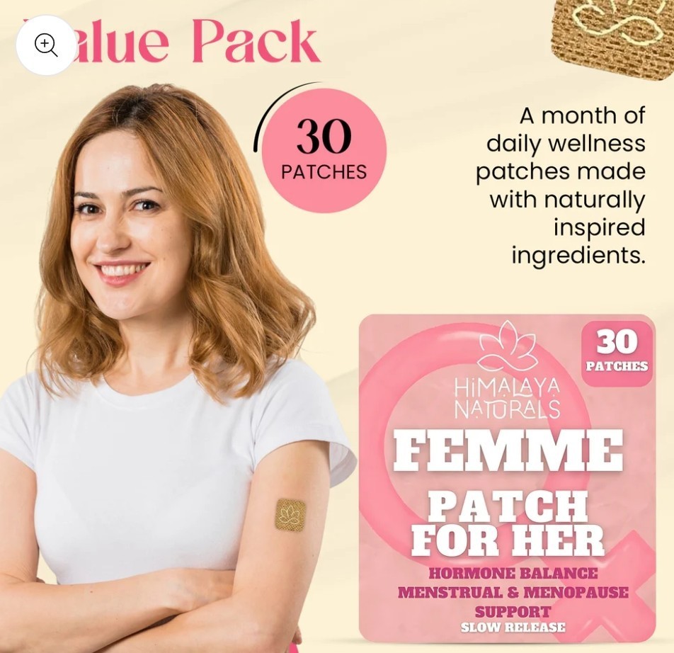 Natural Menopause Patches Hormone Balance 30 Patches Himalaya Naturals
