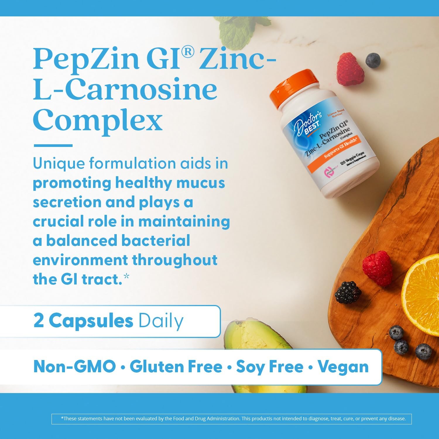 Doctor’s Best PepZin GI, Zinc-L-Carnosine 1 Count (Pack of 120), No Color