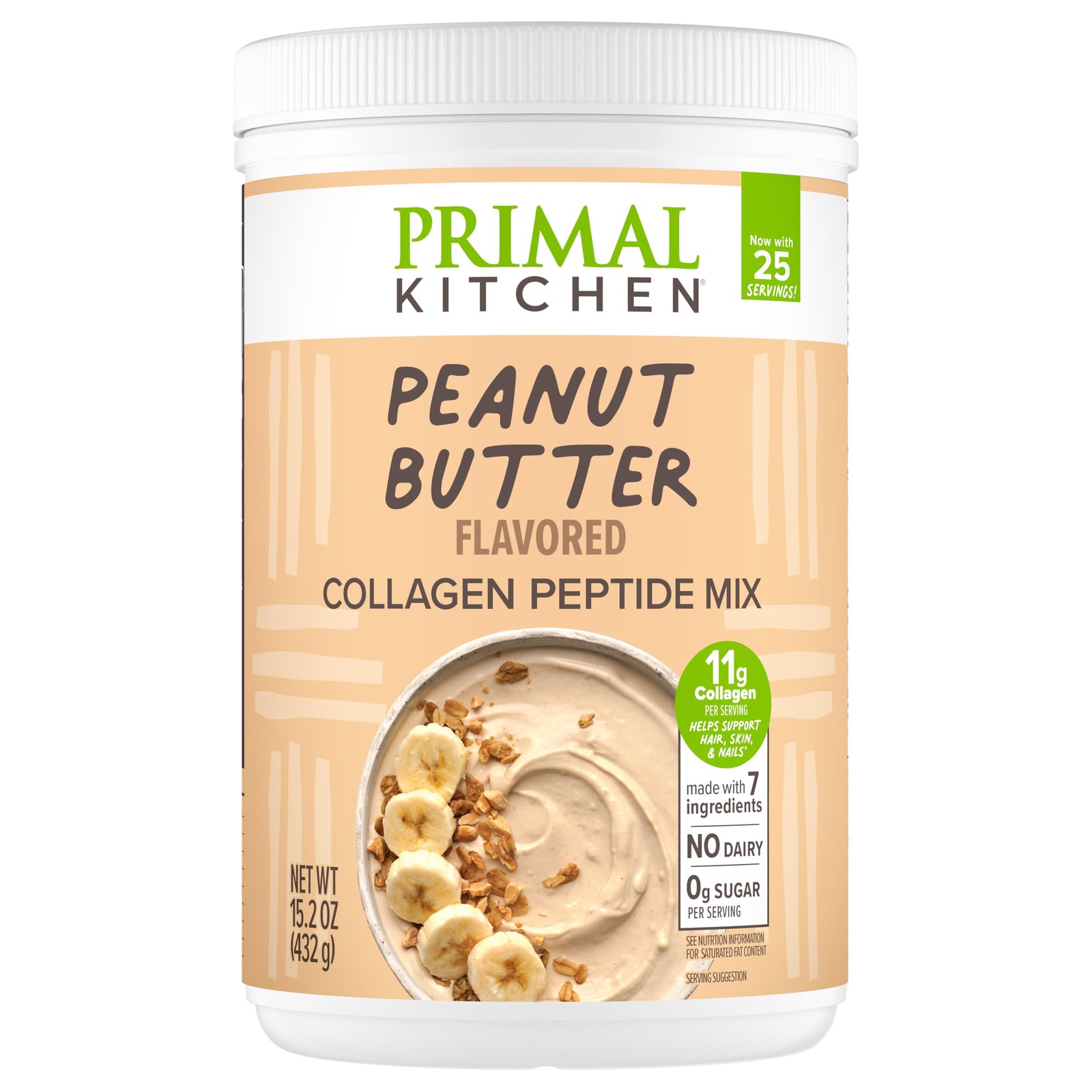 Primal Kitchen Peanut Butter Flavor Collagen Fuel® Drink Mix Collagen Peptide…