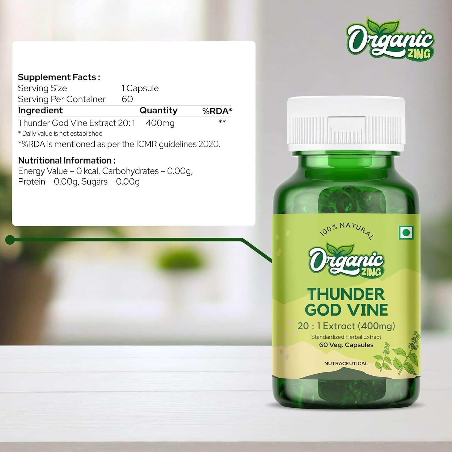 Organic God Vine Extract 20:1Capsules Pure & Quality LONG EXPIRY