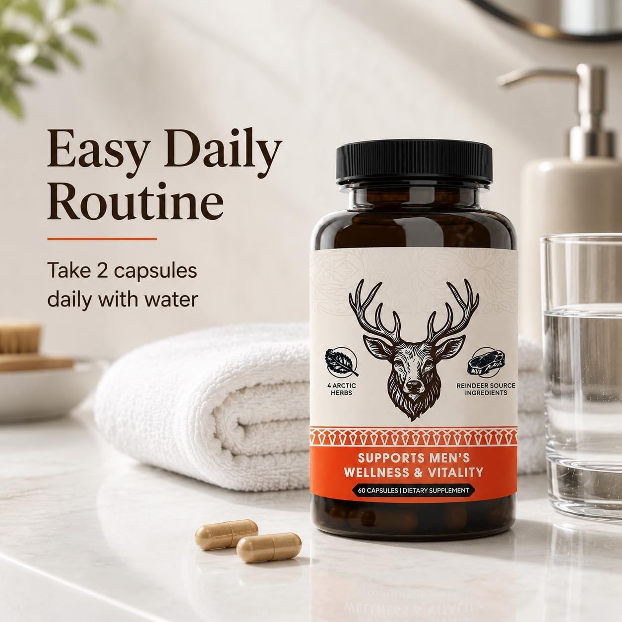 Primal Viking Men’S Overall Well-Being Supplement – Arctic Herbal & Caribou Extr