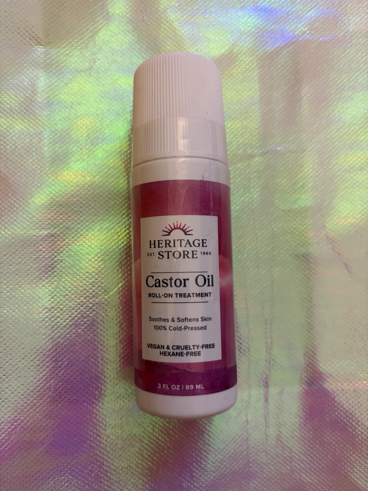 NEW Heritage Store Caster Oil Roll On Treatment 3 FL Oz Cold Pressed Soothing