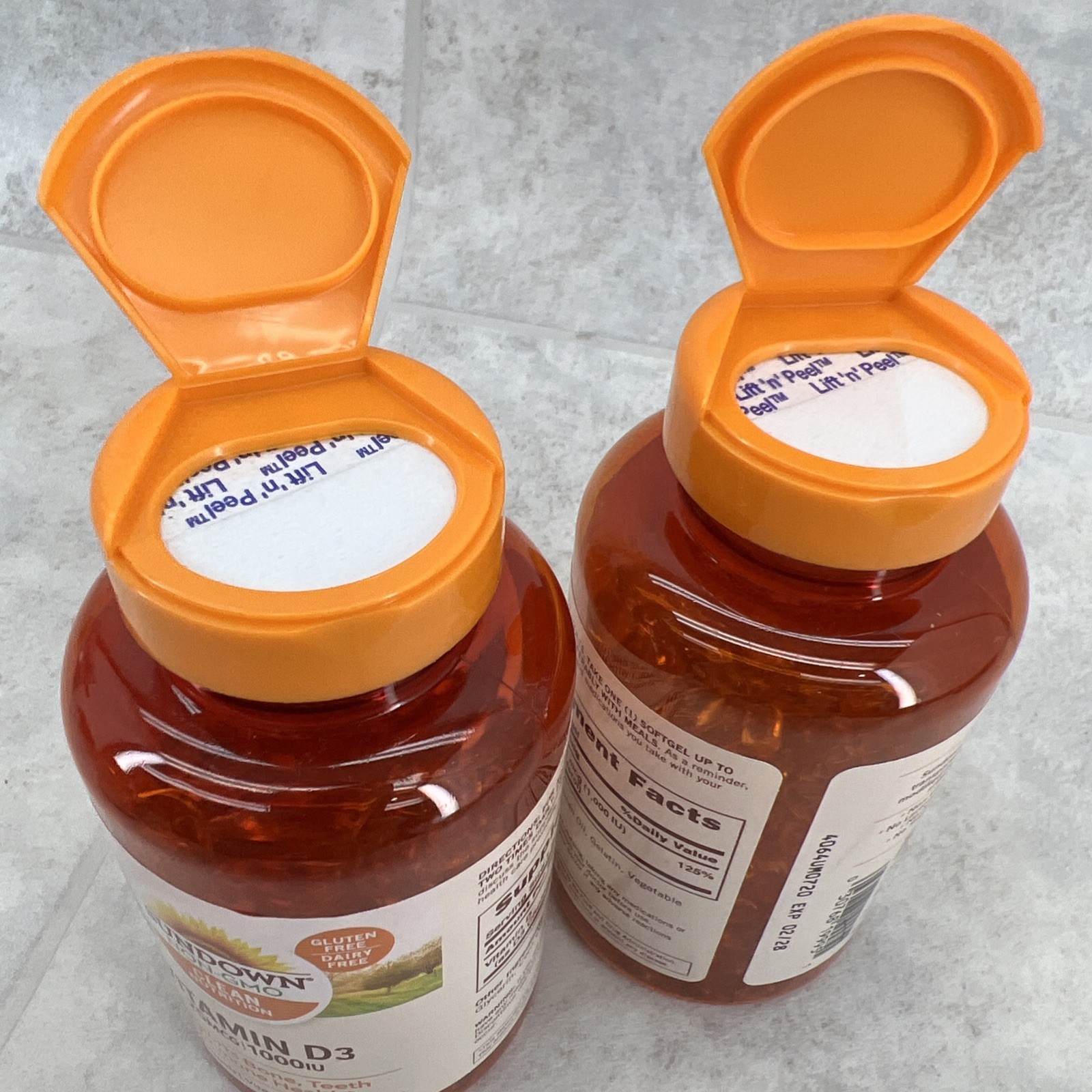 2 Bottles! Sundown Vitamin D3 for Immune Support 25 mcg 400 softgels Exp 02/2028