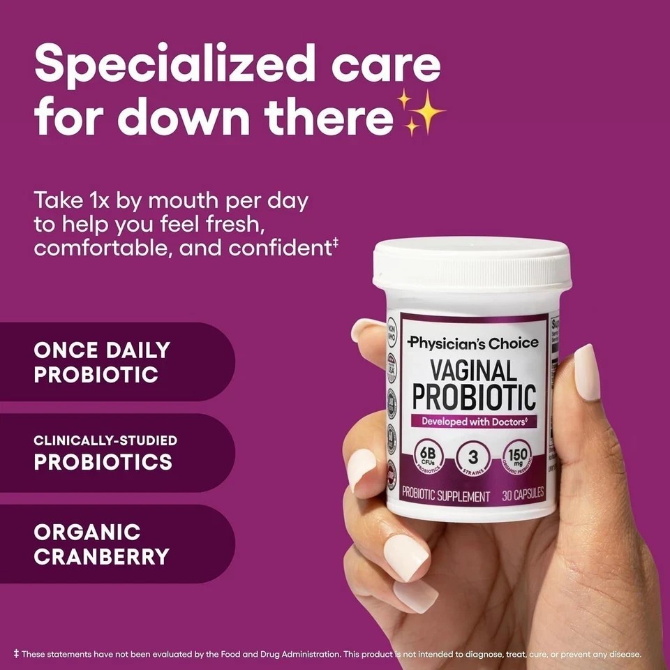 Physician’s Choice Vaginal Probiotic for Women pH Balance Support Capsules NEW