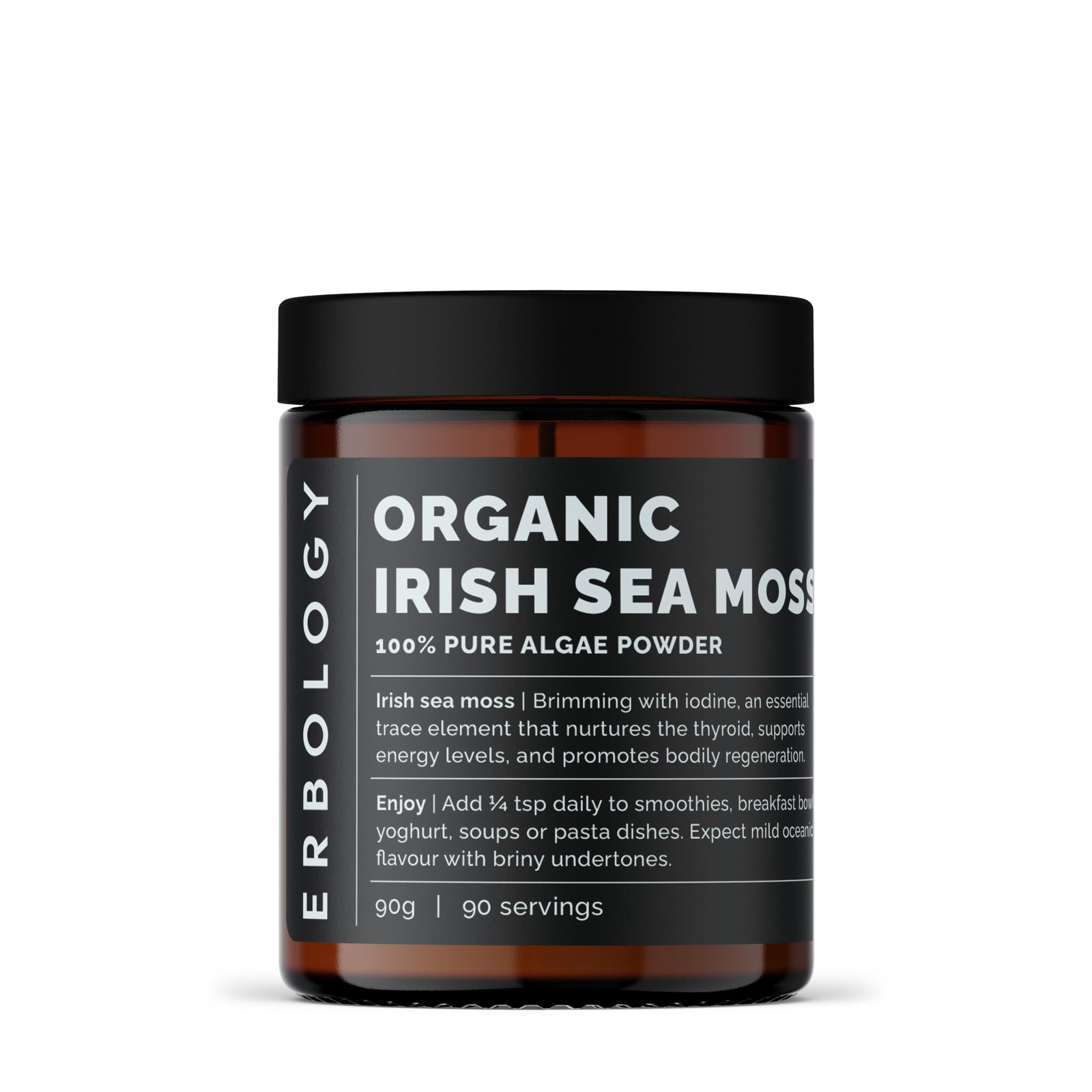 Erbology Organic Irish Sea Moss Powder 3.2 oz – 90 Servings – Sustainably Sou…