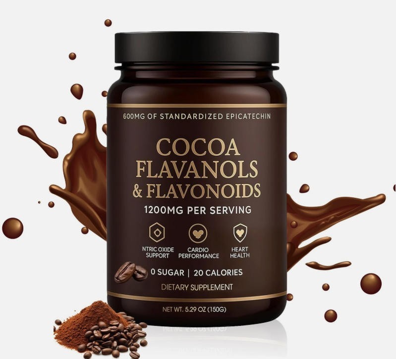 High Flavanol Cocoa Powder Flavonoids Supplements Energy Boost 1200mg US