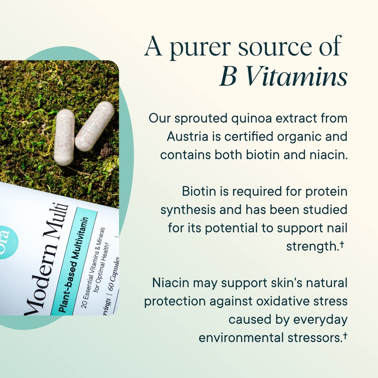 Ora Organic Plant Based Multivitamin for Women 60 Count (Pack of 1), White